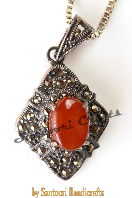 Yemeni Agate Stone Pendant Jewellry