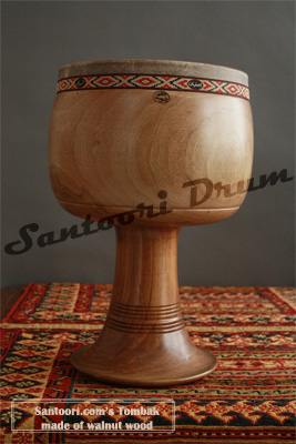 Persian Tombak made of walnut wood for sale 