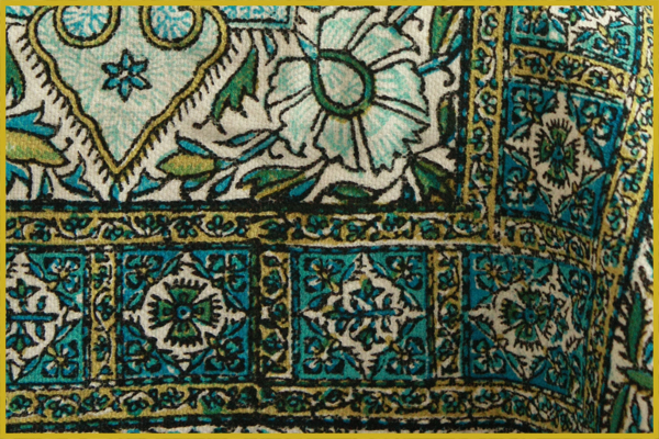 Persian Block Printing on cotton textile Qalamkar (Ghalamkari)